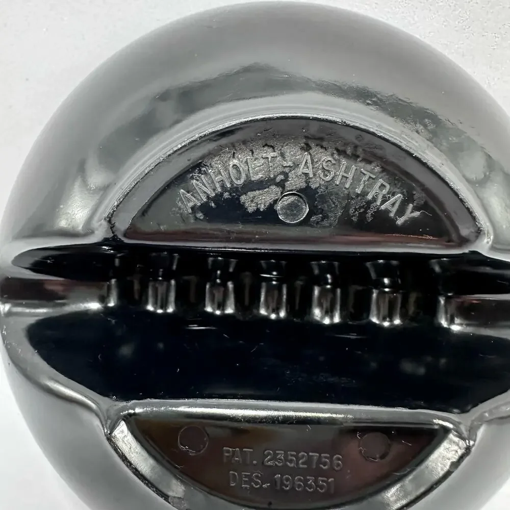 Vintage Anholt Ashtray Black Plastic Retro‎ Mid Century Modern Ashtray